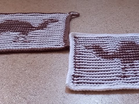 Kamel-Duo - Schattenstrick-Tiere, z.B. für Topf- oder Spüllappen