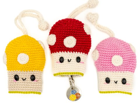 Schlüssel Tasche Pilz - Häkelanleitung Amigurumi