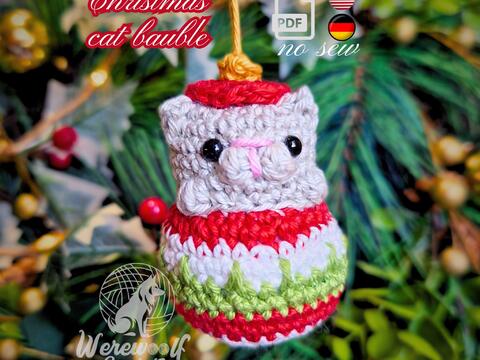 Christmas cat bauble no sew for christmas tree