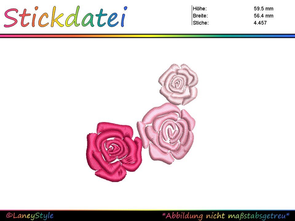 Stickdatei Rosenstickerei - Rosen - Blumen