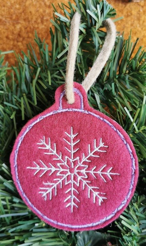 Stickdatei ITH - Weihnachtskugel 1 - Schneeflocke