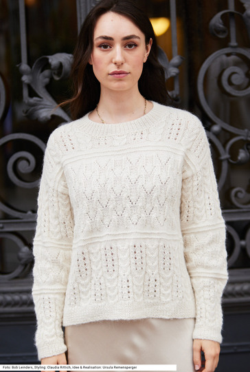 Musterhaft: Eleganter Zopf-Ajour-Pullover