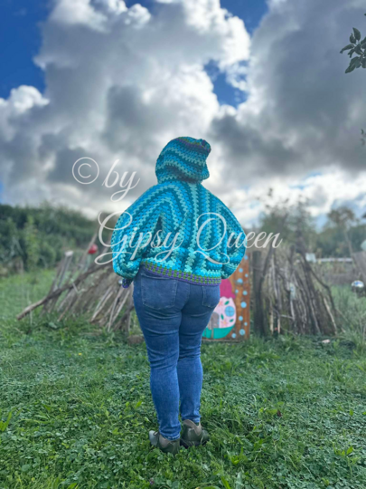 Häkelanleitung Kuscheljacke, Jacke häkeln, Kapuzenjacke häkeln