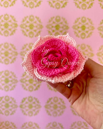 Häkelanleitung Röschen, Rose häkeln, Blume häkeln