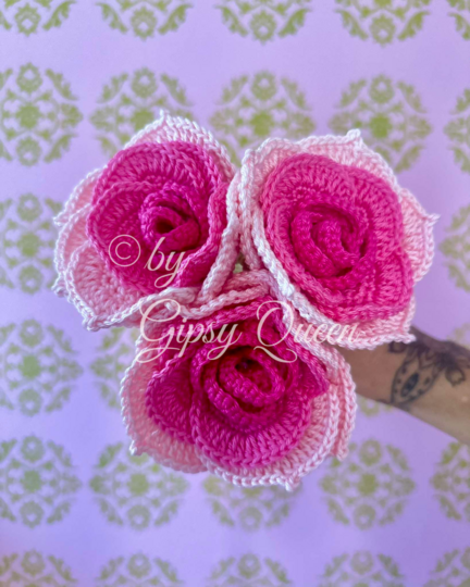 Häkelanleitung Röschen, Rose häkeln, Blume häkeln