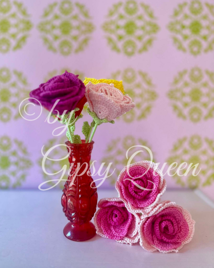 Häkelanleitung Röschen, Rose häkeln, Blume häkeln