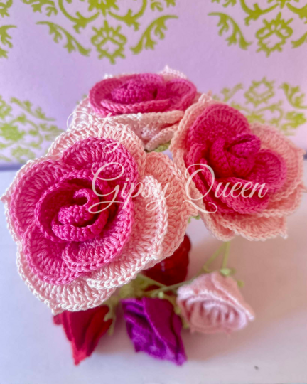 Häkelanleitung Röschen, Rose häkeln, Blume häkeln