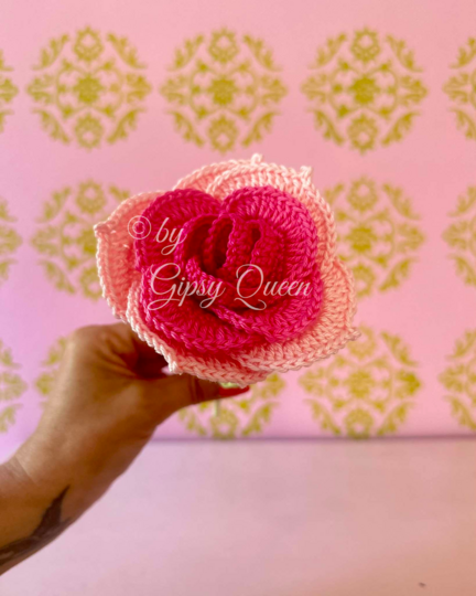 Häkelanleitung Röschen, Rose häkeln, Blume häkeln