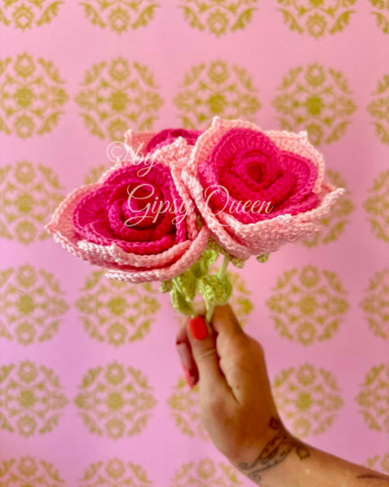 Häkelanleitung Röschen, Rose häkeln, Blume häkeln