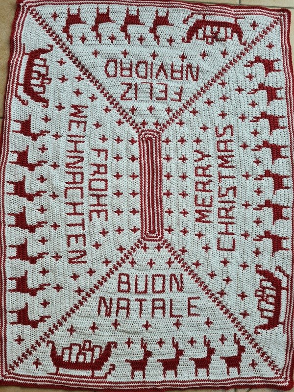 Anleitung Weihnachtsdecke mit Tutorial Overlay-Häkeltechnik