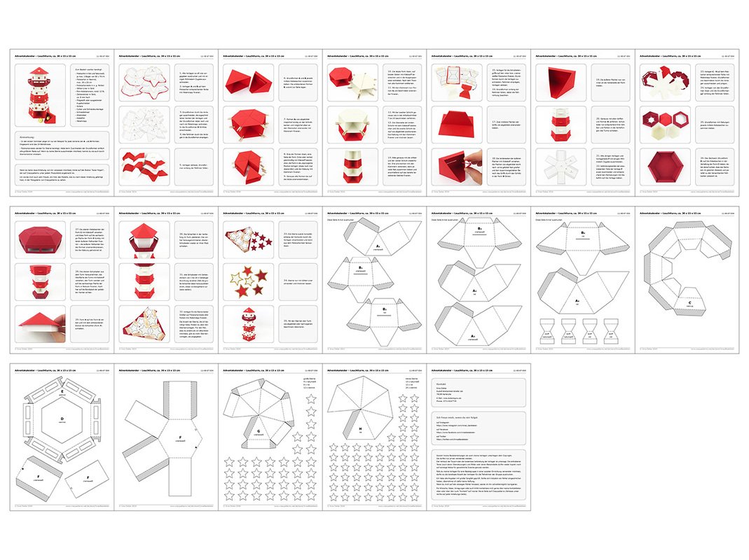 Adventskalender – Leuchtturm – Bastelanleitung und Vorlagen - Bild 7