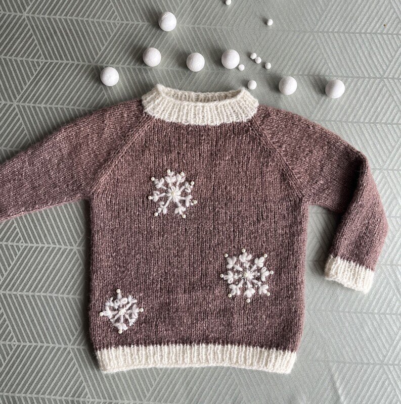 Kinderpullover Schneeflocken * Strickanleitung * Gr. 1 - 6 Jahre * RVO