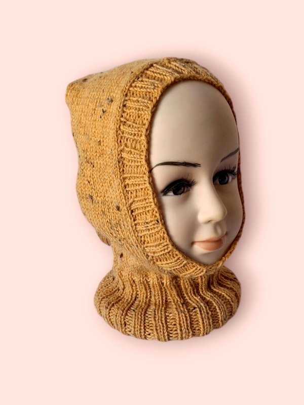 Strickanleitung Schalmütze, Schlupfmütze mit Bommel, ca. 3 - 5 Jahre, #333 - Bild 10