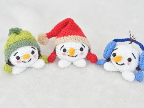 Häkelanleitung süße Schneemänner