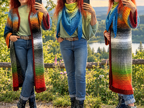 2 Häkelanleitungen Jacke und Tuch Malakita