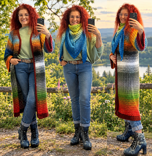 2 Häkelanleitungen Jacke und Tuch Malakita