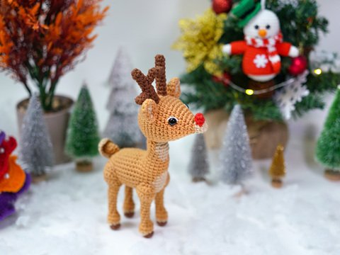 The Reindeer crochet PDF pattern - amigurumi reindeer chritmas decor