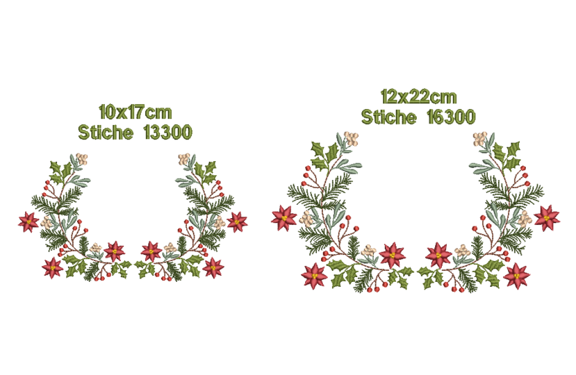 Stickdatei Zweige Weihnacht Handschuhe SET