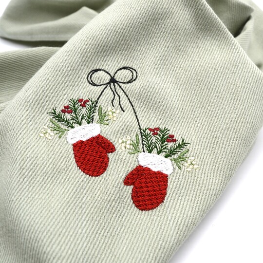Stickdatei Zweige Weihnacht Handschuhe SET