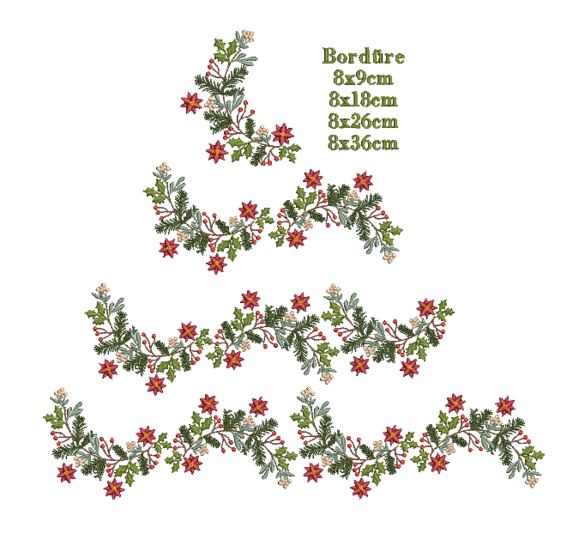 Stickdatei Zweige Weihnacht Handschuhe SET