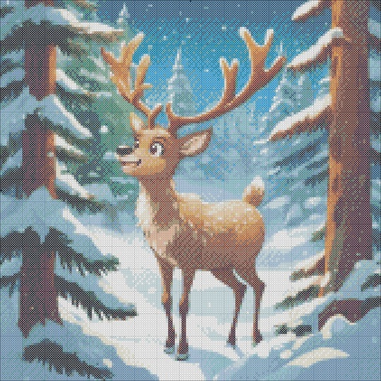 cross stich pattern14Ct Sticken Reindeer