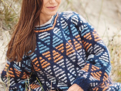 Oversize-Pullover im Hebemaschenmuster