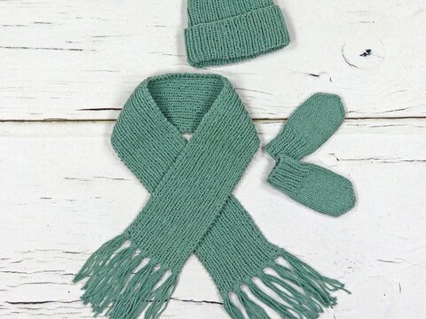 Strickanleitung Kindermütze, Schal und Fäustlinge "Melazzo" 765128