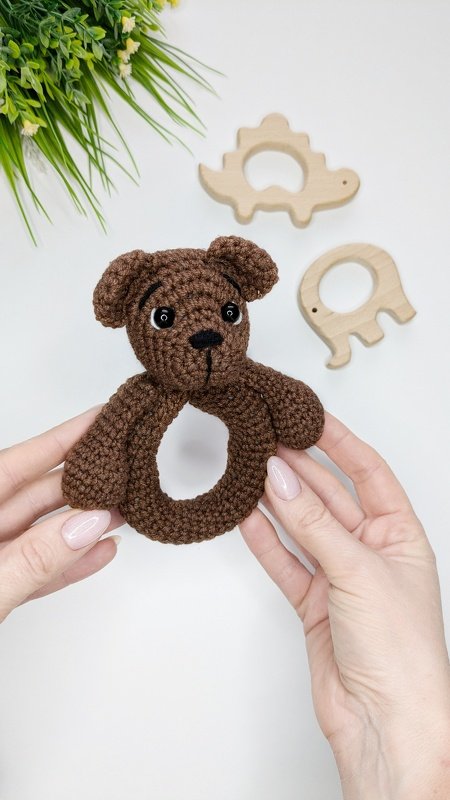 Crochet baby rattle pattern, easy crochet amigurumi teddy bear pattern - Image 4
