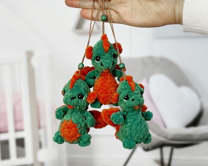 Crochet pattern Plush Dragon. Amigurumi pendant Dragon.
