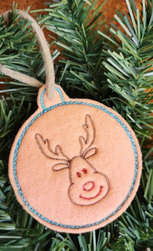 Stickdatei ITH - Weihnachtskugel 2 - Rentier - Bild 6
