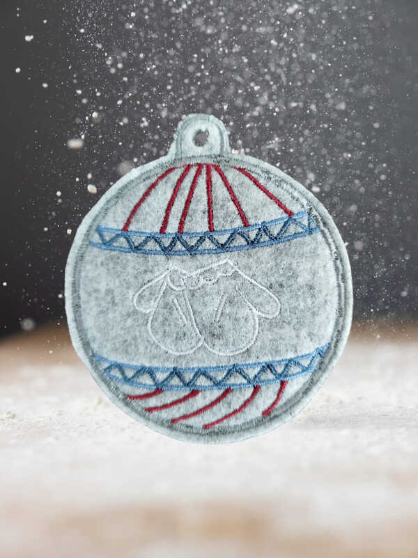 Stickdatei ITH - Weihnachtskugel 5 - Handschuhe