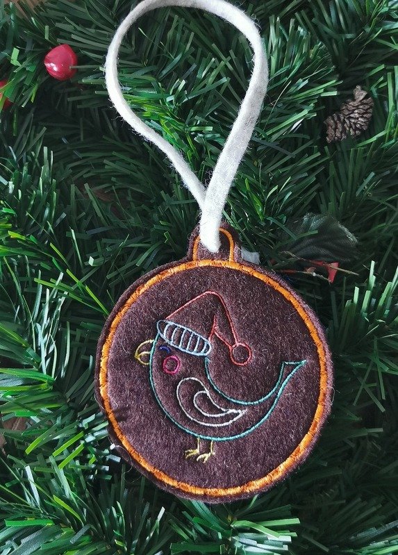 Stickdatei ITH - Weihnachtskugel 6 - Weihnachtsvogel - Bild 5