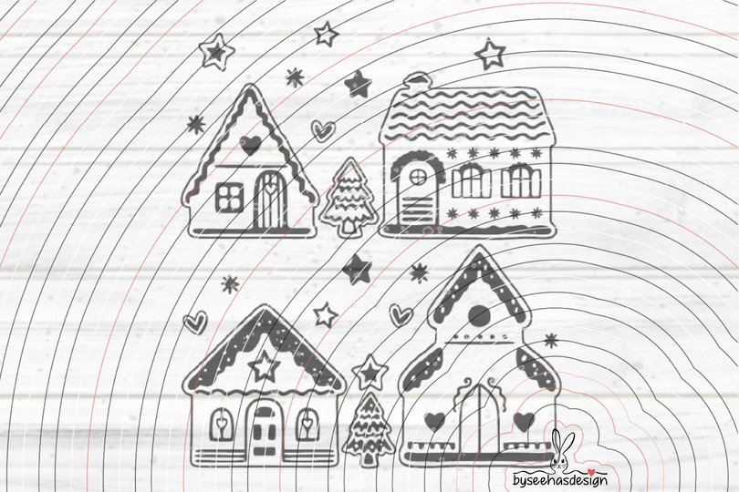Weihnachtsdorf Plotterdatei SVG DXF