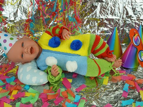 PDF Download Strickanleitung "Harlekin" Clown Overall