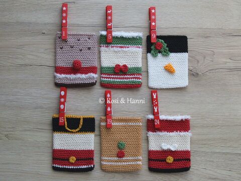 Häkelanleitung Adventskalender | Geschenkesäckchen zu Weihnachten
