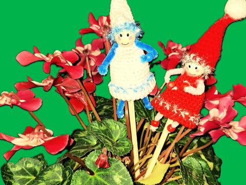 Blumenstecker "Wichtel" Häkelanleitung toll zur Resteverwertung