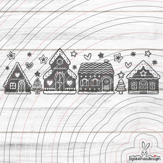 Weihnachtsdorf 2 Plotterdatei SVG DXF