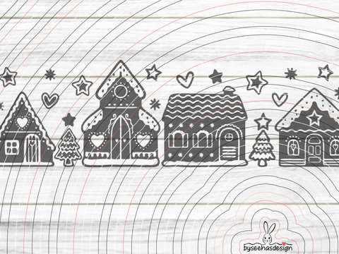 Weihnachtsdorf 2 Plotterdatei SVG DXF