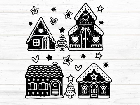 Weihnachtsdorf 2 Plotterdatei SVG DXF FCM