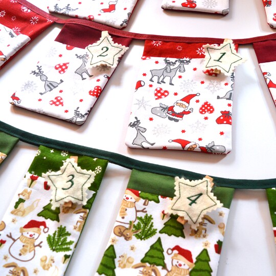 Stickdatei Adventskalenderzahlen rund für Button zum Aufnähen oder Aufklebe