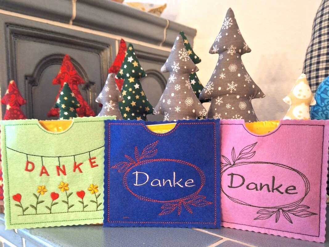 Stickdatei Schokohülle SET danke für quadratische Schokotafel - Bild 3