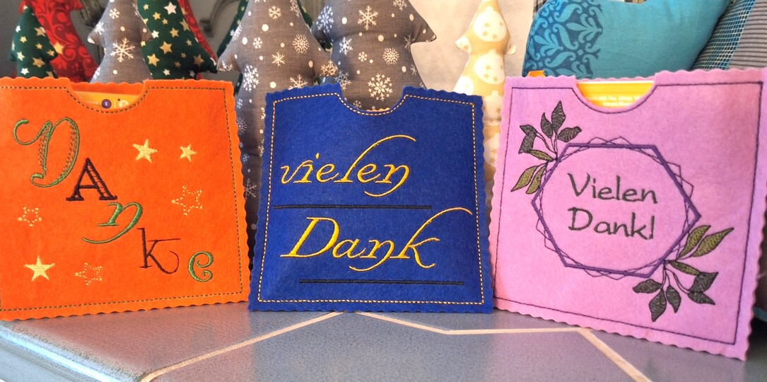 Stickdatei Schokohülle SET danke für quadratische Schokotafel