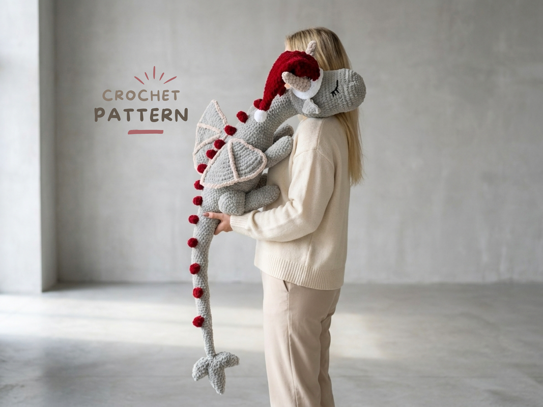 XXL Christmas Dragon Crochet Pattern  | 1,20m | 47'