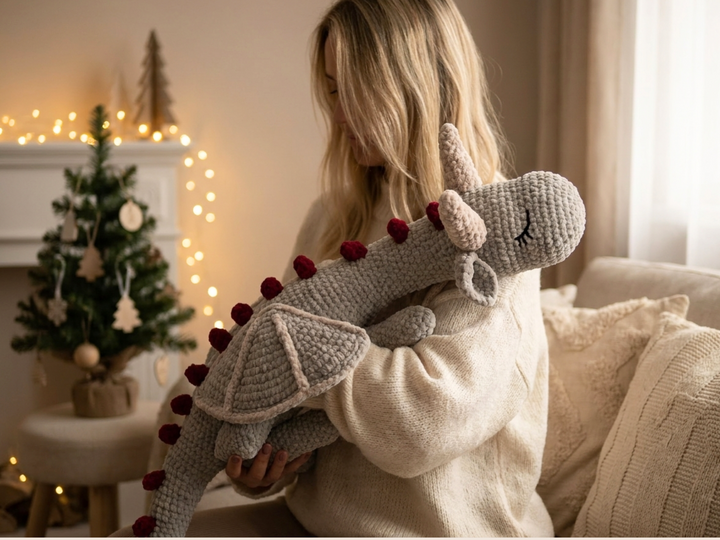 XXL Christmas Dragon Crochet Pattern  | 1,20m | 47'