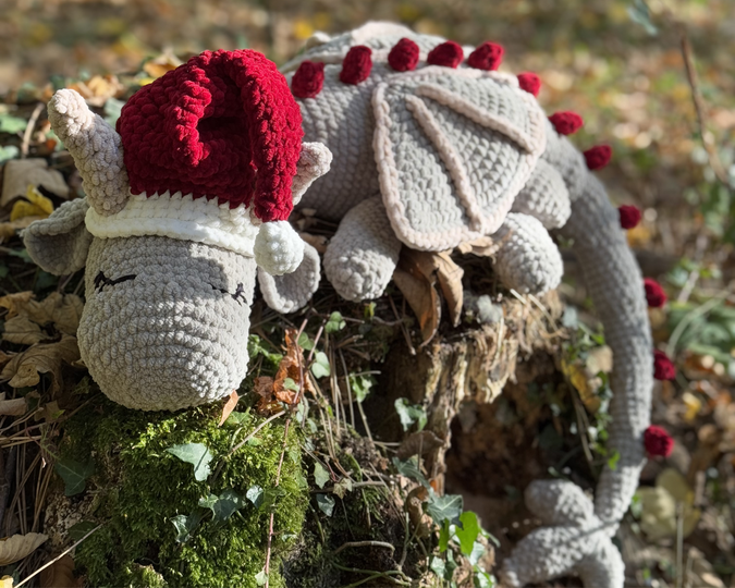 XXL Weihnachtsdrache Häkelanleitung | 1,20m