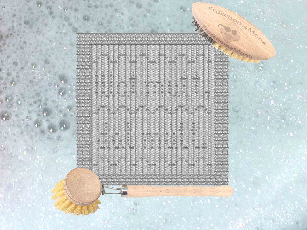 Maritimes Strickmotiv „Wat mutt, dat mutt.“ Spültuch Topflappen Serviette - Bild 8