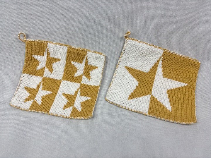 Potholders ‘Star Chef’ – A Double Face Knitting Instruction
