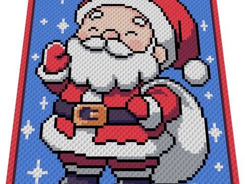 Häkelmuster * SANTA CLAUS * Grafik für C2C Decke