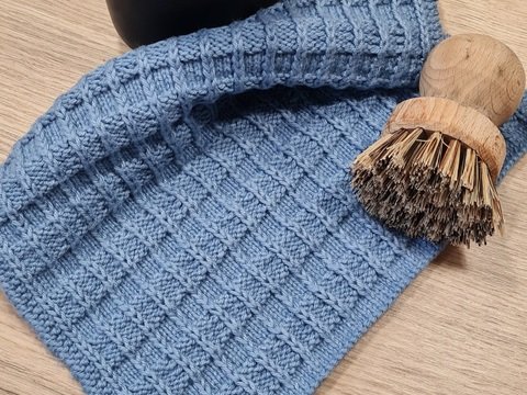 Anleitung für ein gestricktes Spültuch oder Waschlappen im Waffelmuster