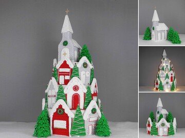 Christmas decoration & gift boxes winter village Silent Night, Holy Night